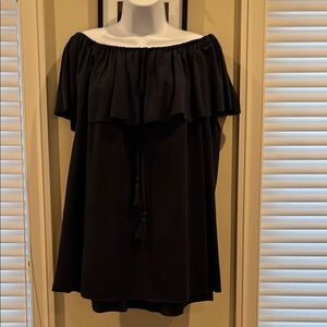 Elegant Navy blue Off-Shoulder Top